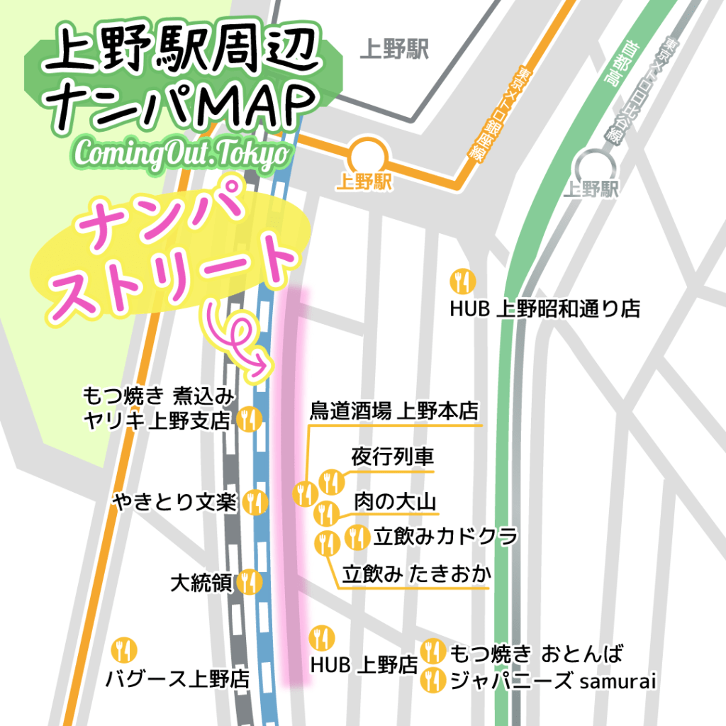 上野　メインのナンパゾーン